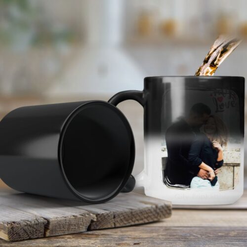 Cană termosensibilă personalizată interior negru