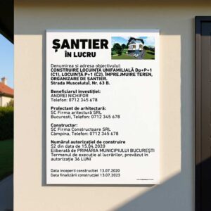 Panou Șantier în Lucru Casa