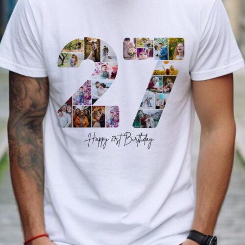 Tricou Personalizat Colaj Aniversare 27 ani
