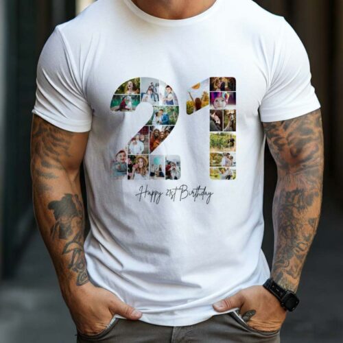 Tricou Personalizat Colaj Aniversare 21 ani