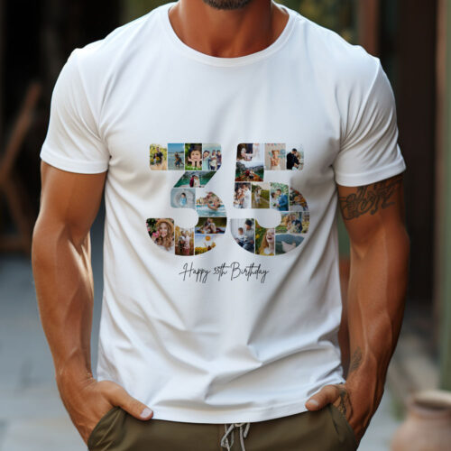 Tricou Personalizat Colaj Aniversare 35 ani
