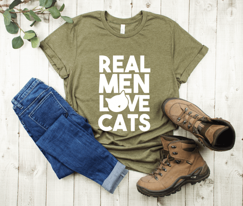 Tricou Real Men Love Cats Alege acum un cadou personalizat