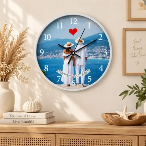 Ceas Personalizat cu poză și mesaj – 30 cm