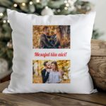Pernă Personalizată cu 2 poze și mesaj - model 2