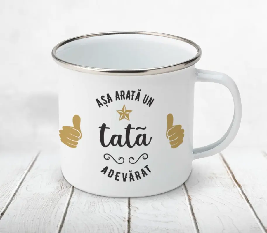 Cană Metalică Așa Arată Un Tată Adevărat