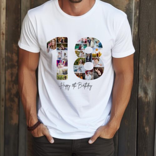 Tricou Personalizat Colaj Aniversare 18 ani