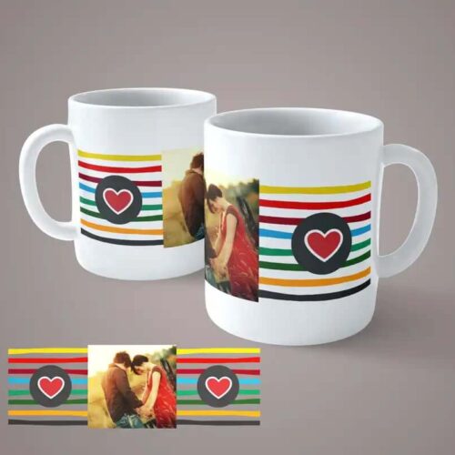 Cană Personalizată cu poza ta și 2 inimi