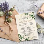 Invitație Nuntă Green - Gold - Include Personalizarea