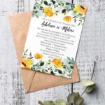 Invitatie Nunta Yellow Flowers - Include Personalizarea