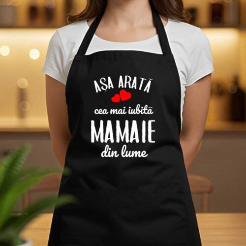 Șorț Personalizat Așa arată cea mai iubită Mamaie din lume
