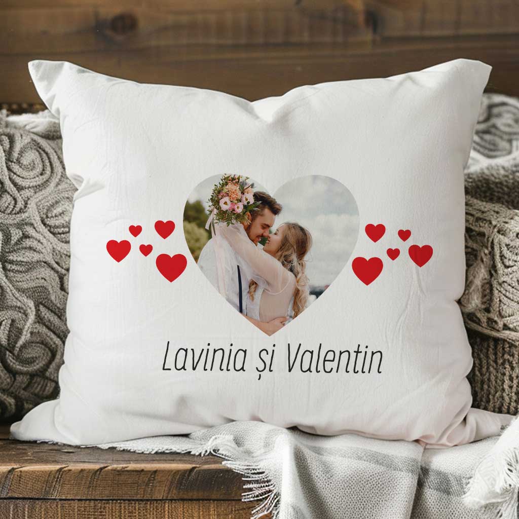 Perna personalizata inimi cu poza si nume