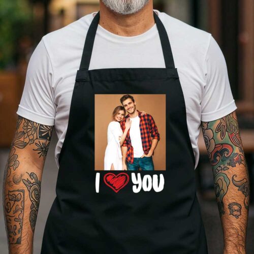 Șorț Personalizat I Love You negru
