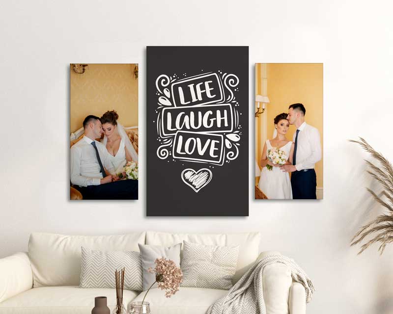 Tablou MultiCanvas Life Laugh Love Alege acum un cadou personalizat
