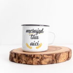 Cana Metalică Emailată Personalizată cu mesajul tău