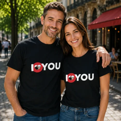 Set Tricouri Personalizate I Love You cu poza ta