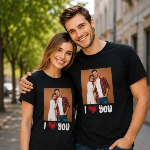 Set Tricouri Personalizate I Love You cu poza ta model2