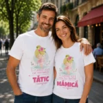 Tricouri Cuplu Personalizate - Mămică și Tătic Fericiți
