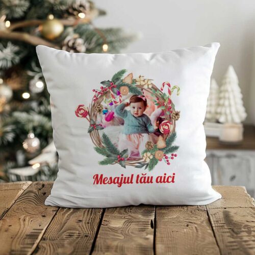 Pernă de Crăciun personalizată
