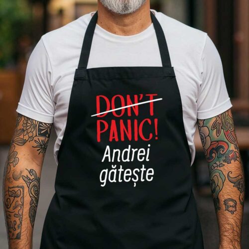 Șorț personalizat – Don’t Panic