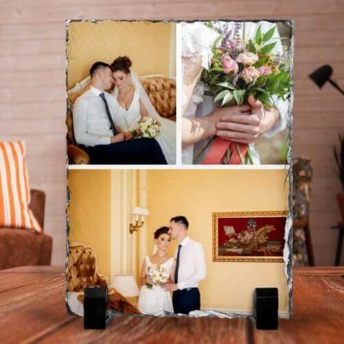 Placa Ardezie Personalizata cu 3 Poze Alege acum un cadou personalizat