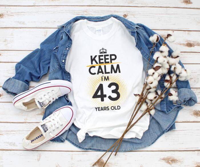 Tricou Keep Calm I’m 43 years old Alege acum un cadou personalizat