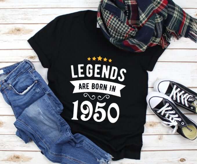 Tricou Personalizat Legends are born in 1950