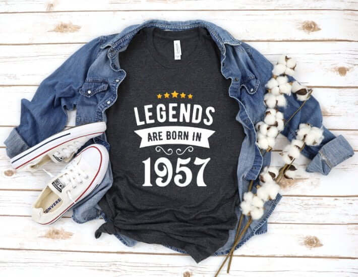 Tricou Personalizat Legends are born in 1957
