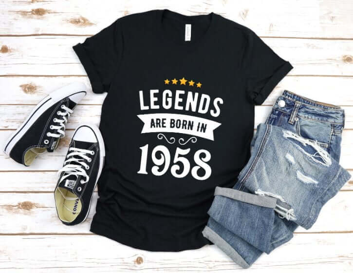 Tricou Personalizat Legends are born in 1958