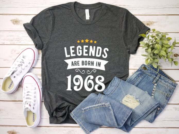 Tricou Personalizat Legends are born in 1968