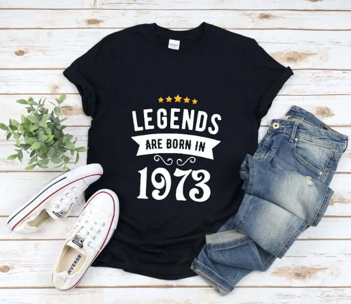 Tricou Personalizat Legends are born in 1973
