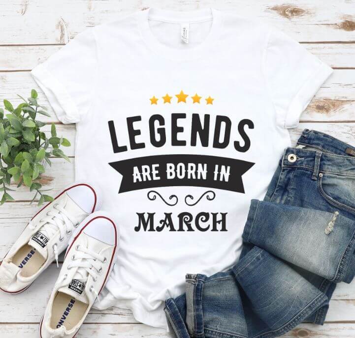 Tricou Personalizat Legends are born in MARCH