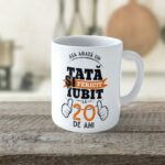 Cană Personalizată Așa arată un Tată fericit si iubit la 20 de ani