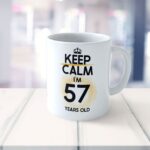 Cană personalizată Keep Calm I'm 57 years old