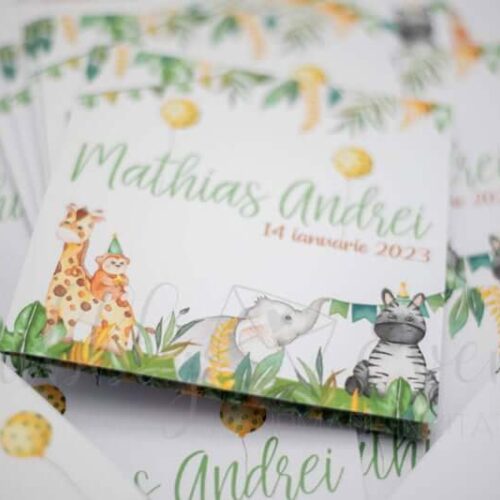 Invitatie botez SAFARI - Bubbly Events