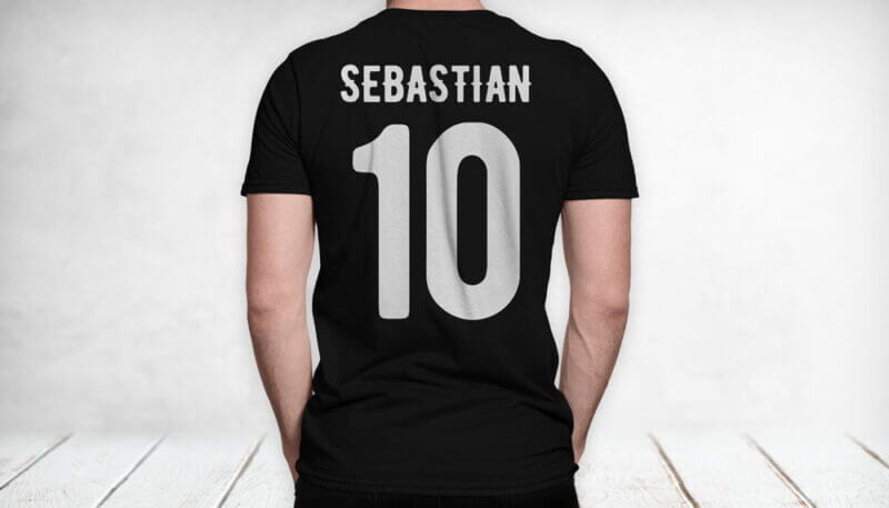Tricou personalizat Fotbal cu nume și număr model negru