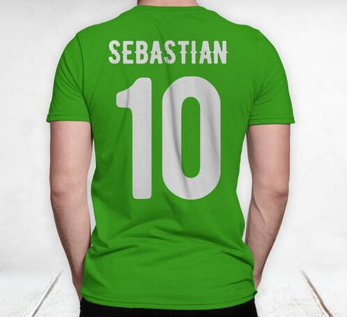Tricou personalizat cu nume și număr model verde