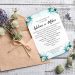 Invitație Blue Flowers - Include Personalizarea