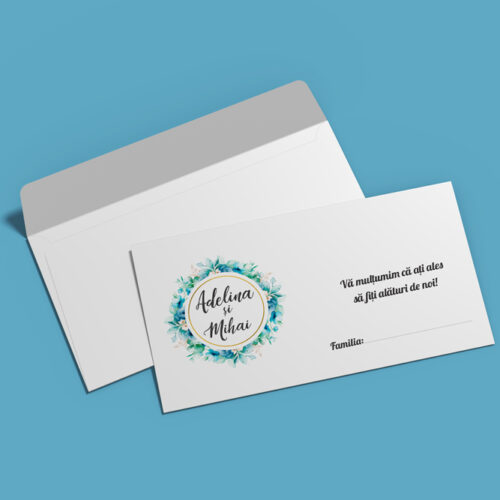 Plic de bani Nuntă Turquoise