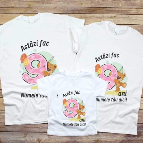 Set Tricouri Familie Astazi fac 9 ani