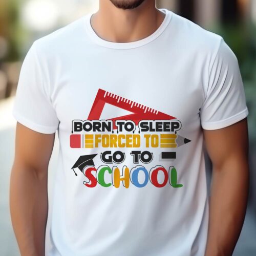 Tricou Personalizat Born to Sleep Forced to go to School