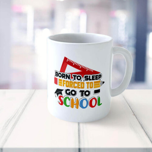 Cană Personalizată Born to Sleep Forced to go to School