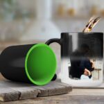 Cană termosensibilă personalizată interior verde