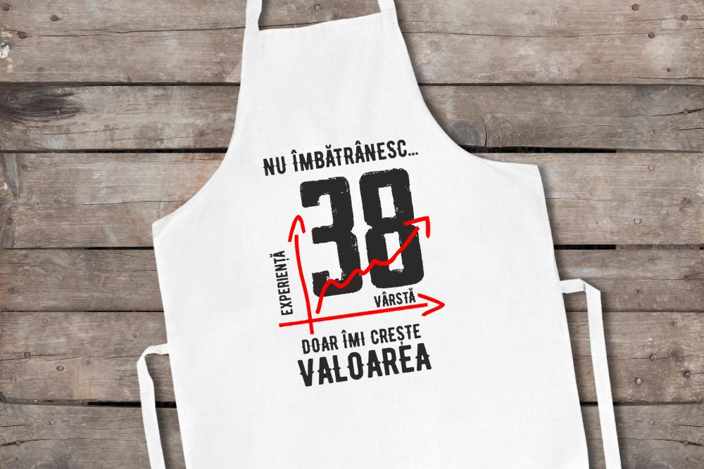 Șorț Personalizat Nu îmbătrânesc doar îmi crește valoarea 38 ani
