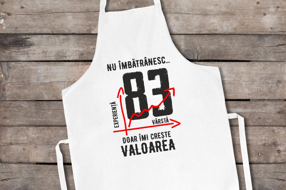 Șorț Personalizat Nu îmbătrânesc doar îmi crește valoarea 83 ani