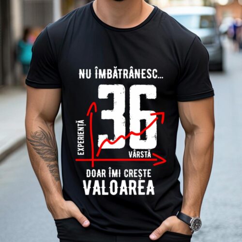Tricou Nu îmbătrânesc doar îmi crește valoarea 36 ani