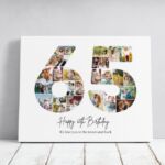 Tablou Personalizat Cadou Colaj Aniversare 65 de ani