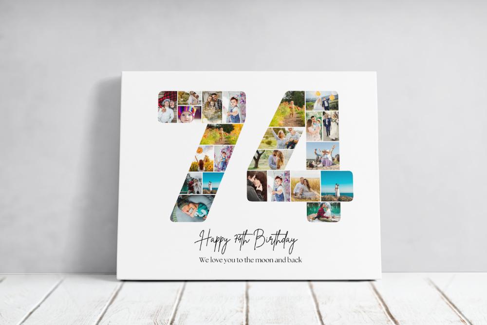 Tablou Personalizat Cadou Aniversare 74 ani