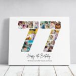 Tablou Personalizat Cadou Colaj Aniversare 77 de ani