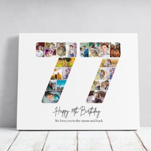 Tablou Personalizat Cadou Aniversare 77 ani