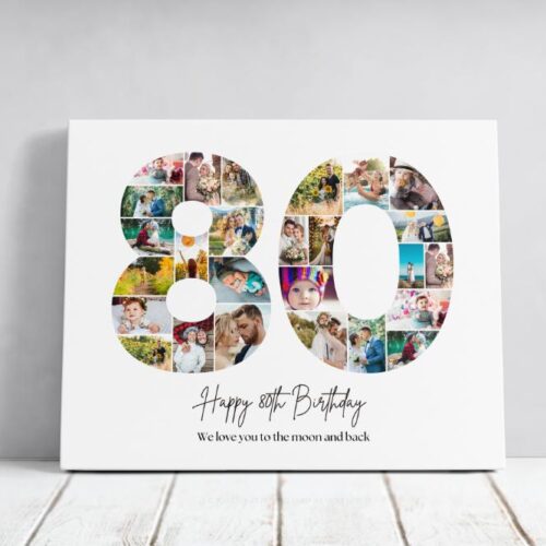 Tablou Personalizat Cadou Aniversare 80 ani